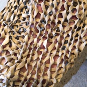 💯 Hand made woven Suede Leather Top in Tan